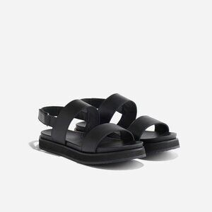 NIB Nisolo Go-To Flatform Sandal, Black color, Women's Size 5.0 M